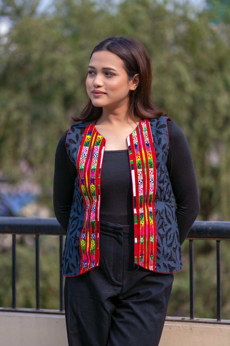 TRADITIONAL MIZO PATTERNED COTTON ETHNIC SHRUG
